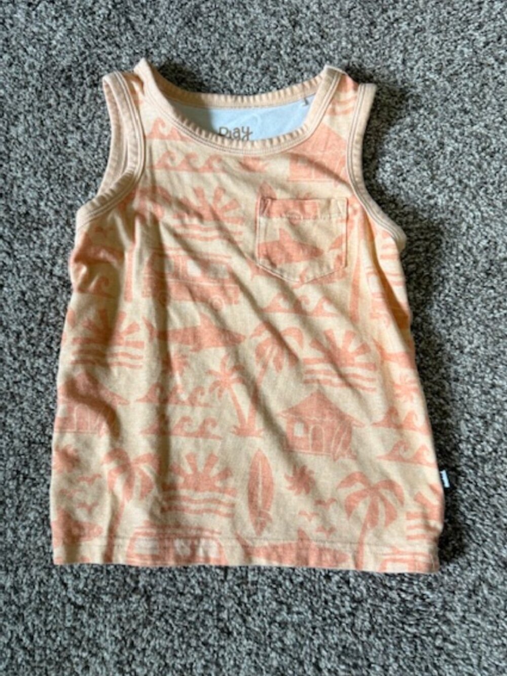 Little Sleepies Relaxed Pocket Tank Top Size 2T Beach Print